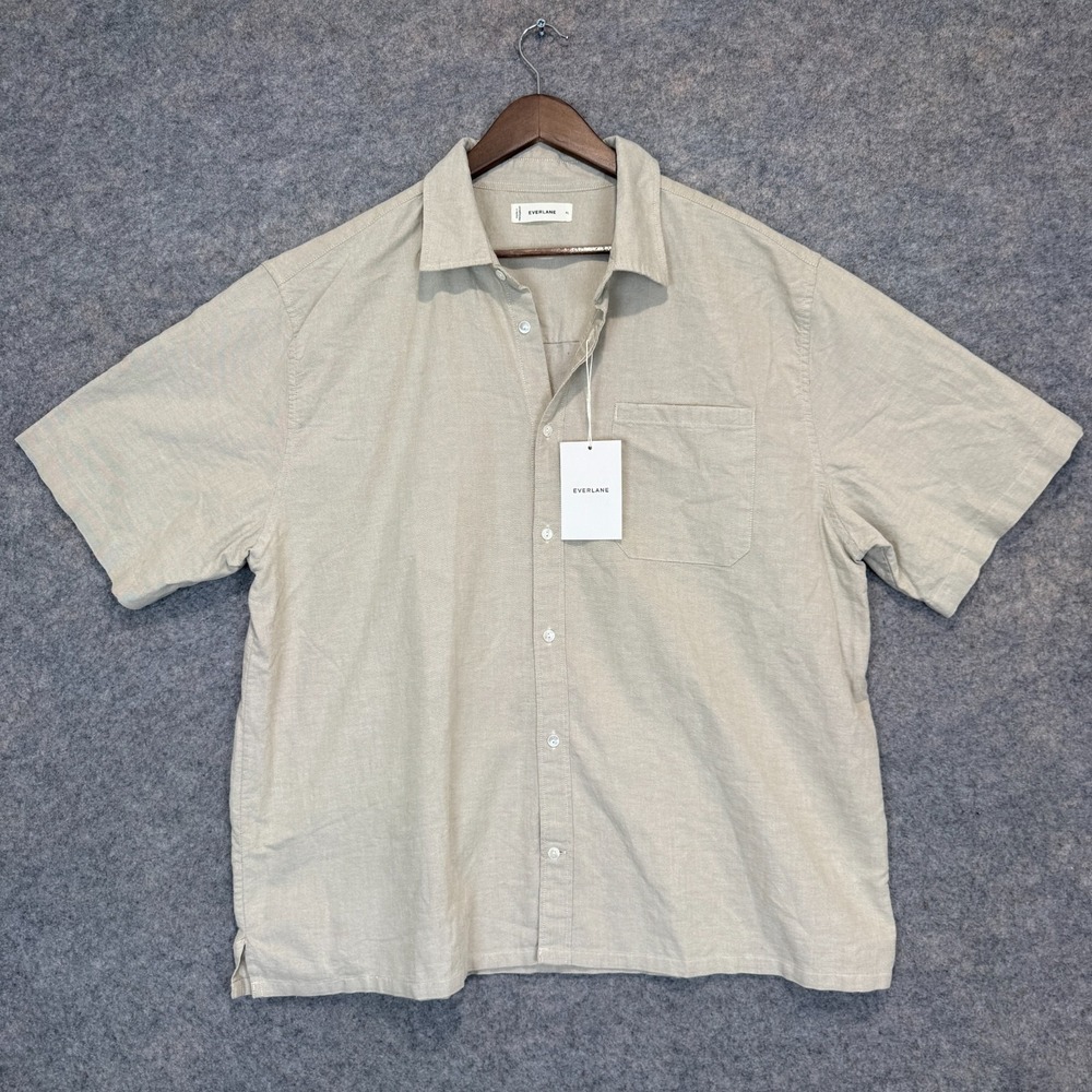 Everlane Button Up Oxford Shirt Mens XL Chinchilla Chambray Organic Cotton NEW